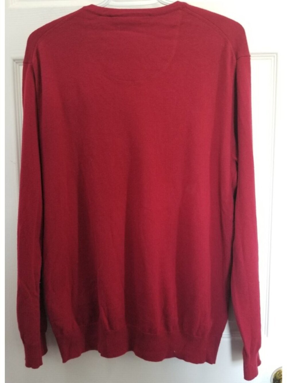 Hudson North Men's Pima Cotton Red V-Neck Sweater Size Medium - Picture 2 of 7